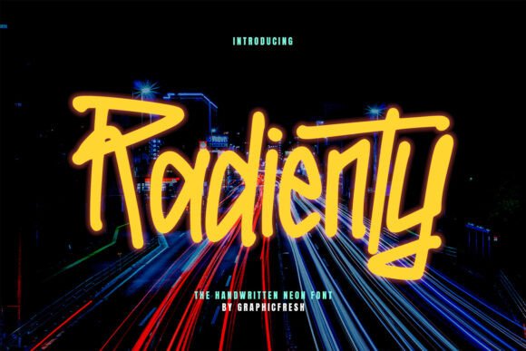 Radienty: A Handwritten Neon Font for Luminous Branding